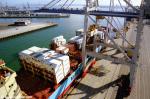ID 1864 PORT OF AUCKLAND, NZ - High-angle view of loading operations, Axis Fergusson Container Terminal.
